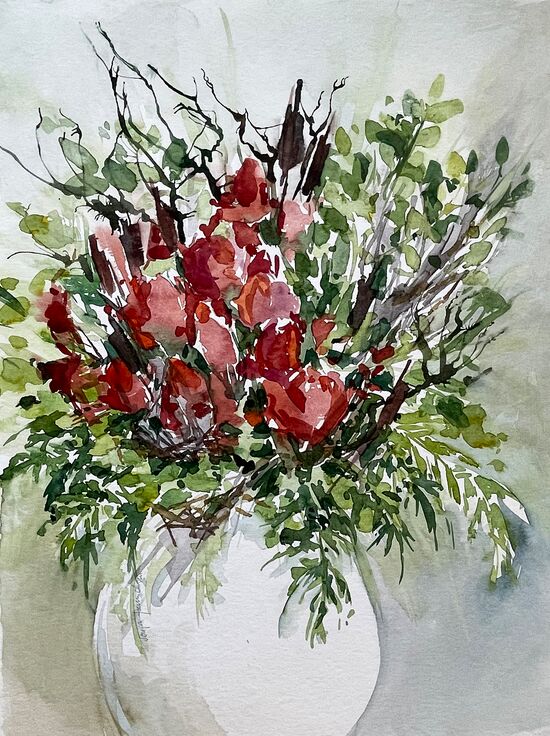Blumenstrauß malerei blumen bunt malerei aquarell