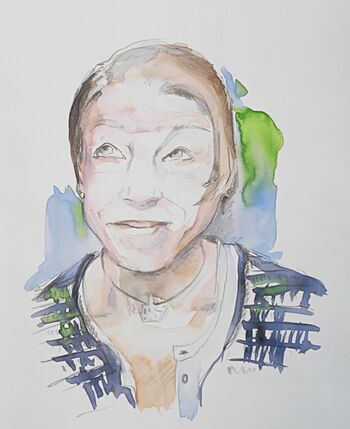 frau überlegt aquarell malerei portrait