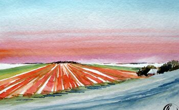 Winter Landschaft im Aquarell