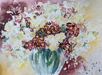 Wickenstrauß Blumen im Aquarell Wicken