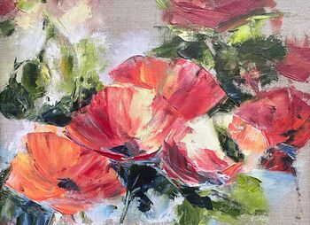 Mohn Ölgemälde malerei ölbild blumen