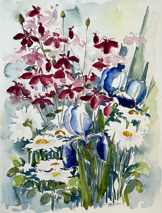 blumen strauß malerei aquarell gemälde