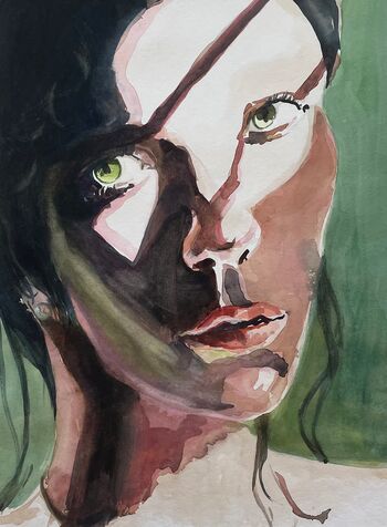 malerie frau portrait gemälde aquarell