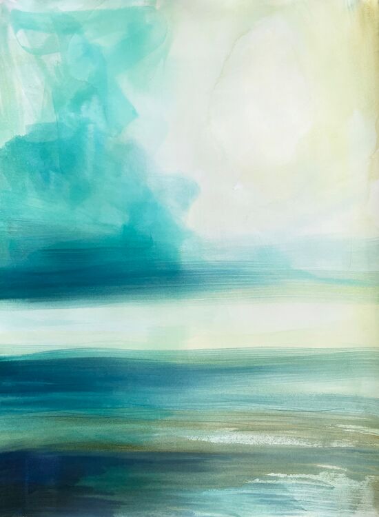 Meer Himmel abstrakt ruhig Aquarell malen