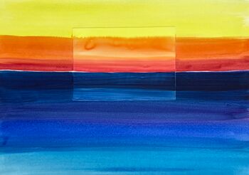 sonnenuntergang steinpapier aquarell malerei meer
