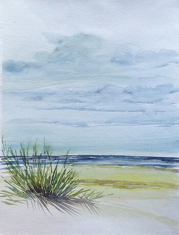 Himmel Meer Strand Aqurell malen