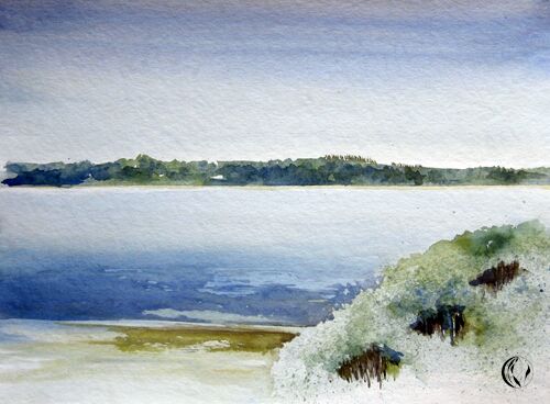 malen am meer ostsee ruhige ostsee malen Aquarell