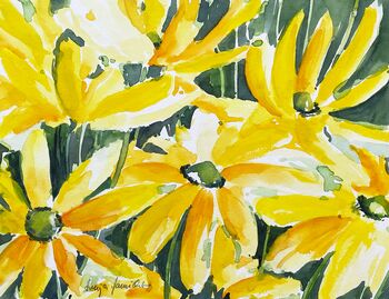 Kuhauge Heliopsis helianthoides Blume gelb Aquarell