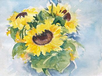 blume sonnenblume aquarell gelb strauß