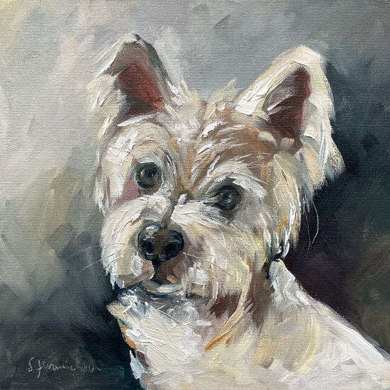 hunde malerei öl tiere familie portrait
