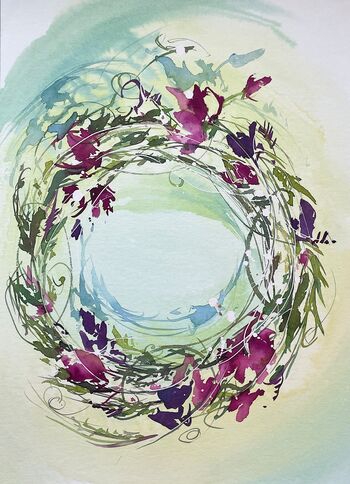 kranz malerei aquarell gemälde dekoration