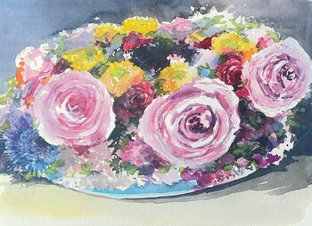 rosen in aquarell blumenkranz