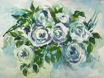 malerei aquarell rosen weiß gemälde serie