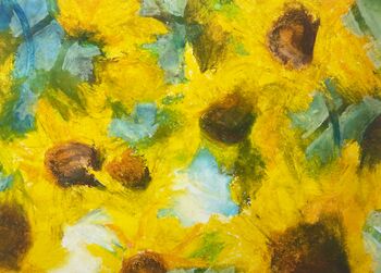 sonnenblumen blumen pastellkreide