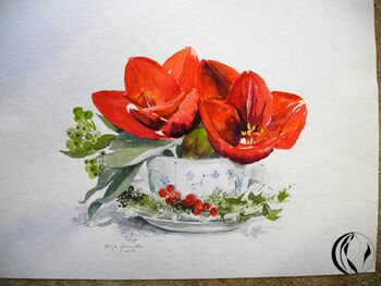 malen_am_meer_amaryllis_nordfriesland_blume_aquarell