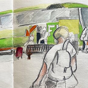 Urban sketch bus