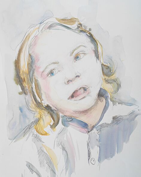 kind aquarell malerei