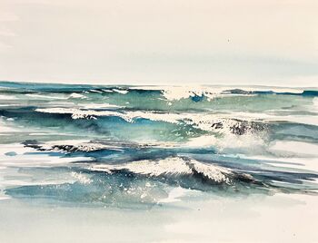 Brandung Wellen Gischt Aquarell malen