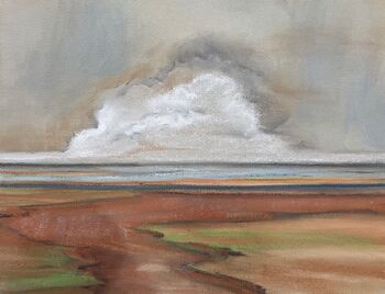 wolke meer küste pastelle malerei