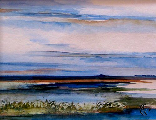 malen am meer Hallig Habel Hallig Habel im Aquarell