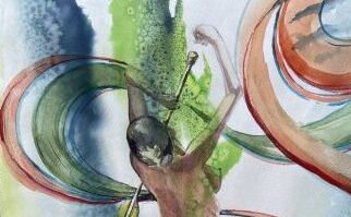 Tanz im Aquarell gemalt