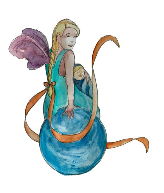 mond figur elfe fee planet astrologie llustration
