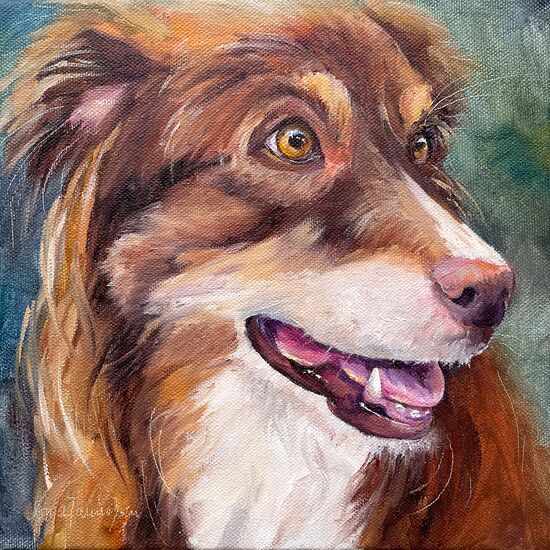 malerei hund tiere öl portrait