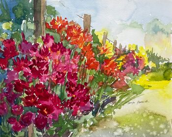 bunt aquarell malerei blumen wiese