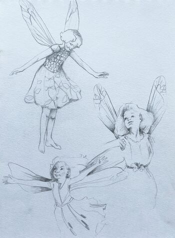 feen sketch bleistift malerei figur fantasie
