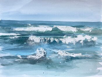 meer wellen wasser gischt aquarell malerei