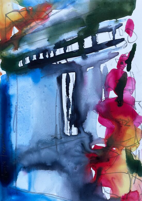 malen am meer abstrakt 7 aquarell malerei steinpapier abstrakt