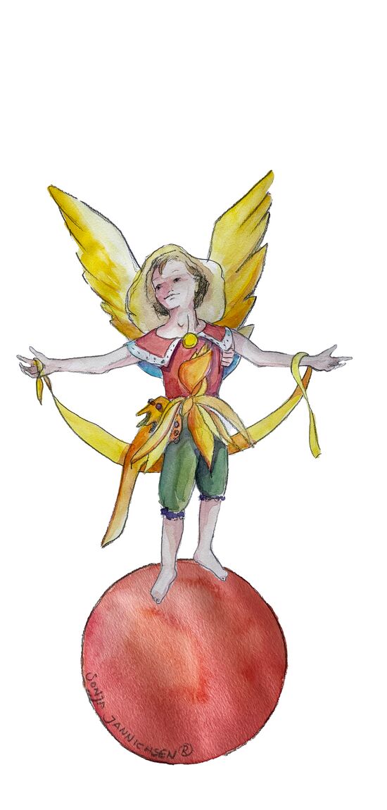 sonne planet astrologie aquarell illustration fee elfe