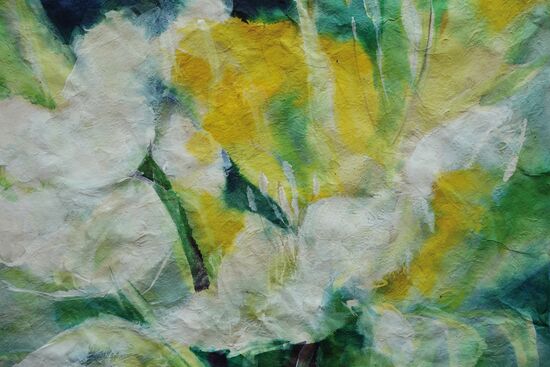 malen am meer tulpen Blumen weisse und gelbe Tulpen Aquarell malen