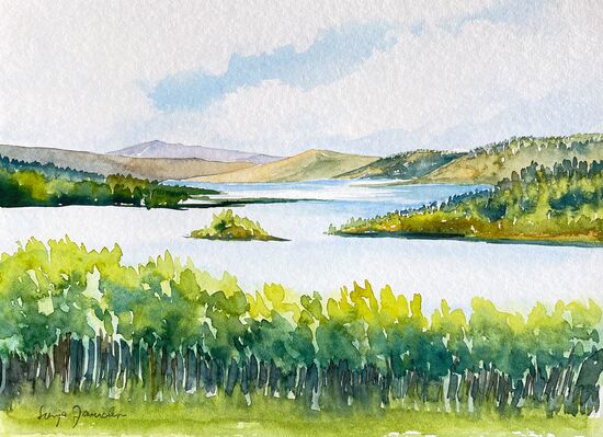 Norwegen Rauland im Aquarell gemalt