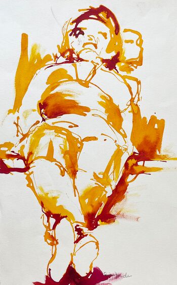 Person Figur Frau Mann malen mit Feder Tinte