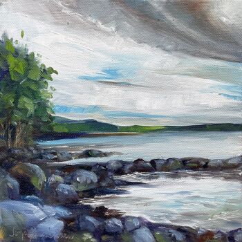 malen am meer steine wasser see landschaft norwegen