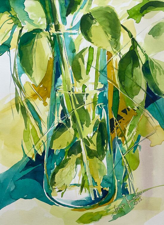 malerei vase blumen aquarell gemälde