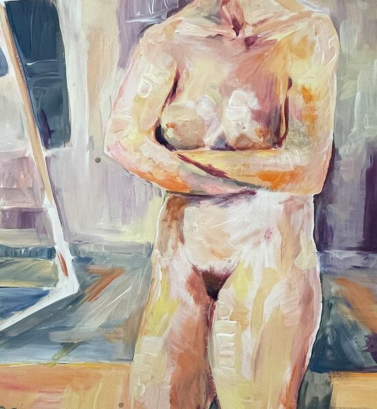 akt modell frau malerei acry gemälde