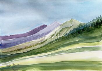 Berge im Aquarell gemalt