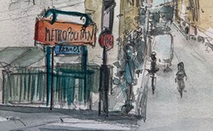 paris gemalt metro in paris sketch