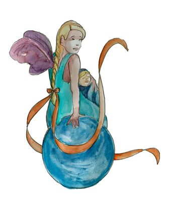 mond figur elfe fee planet astrologie llustration