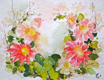 rosa mageriten aquarell malen