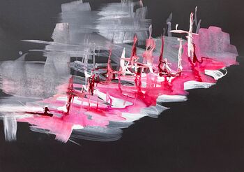 Boote rot weiß abstrakt Acryl