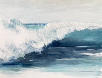 Brandung Welle malen aquarell