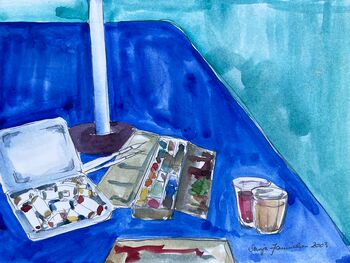 tisch zeichnen malen aquarell malerei atelier