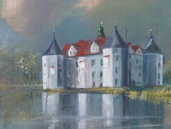 Glücksburger Wasserschloß als Ölgemälde
