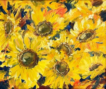 Sonnenblumen in gelb Ölbild malen
