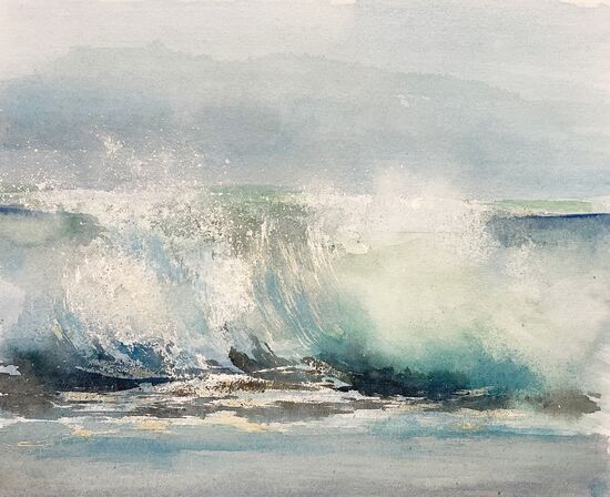 Gischt Meer Wellen Brandung Aquarell