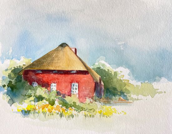 malen am meer reetdachhaus Reetdachhaus in Nordfriesland Strohdach