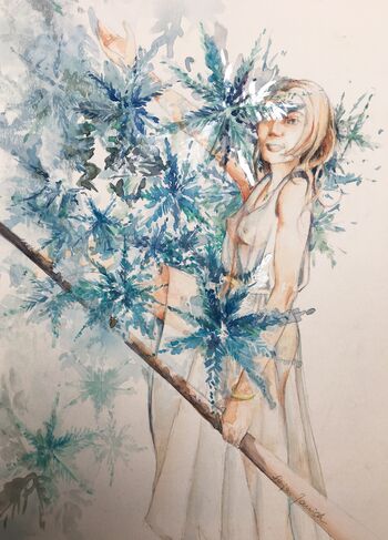 nackte Frau Akt Aquarell